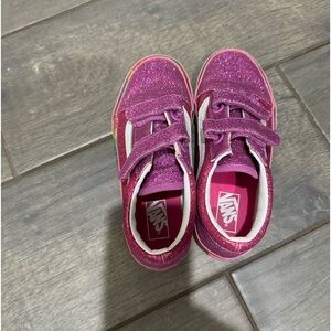 Vans hot pink glitter Velcro sneakers